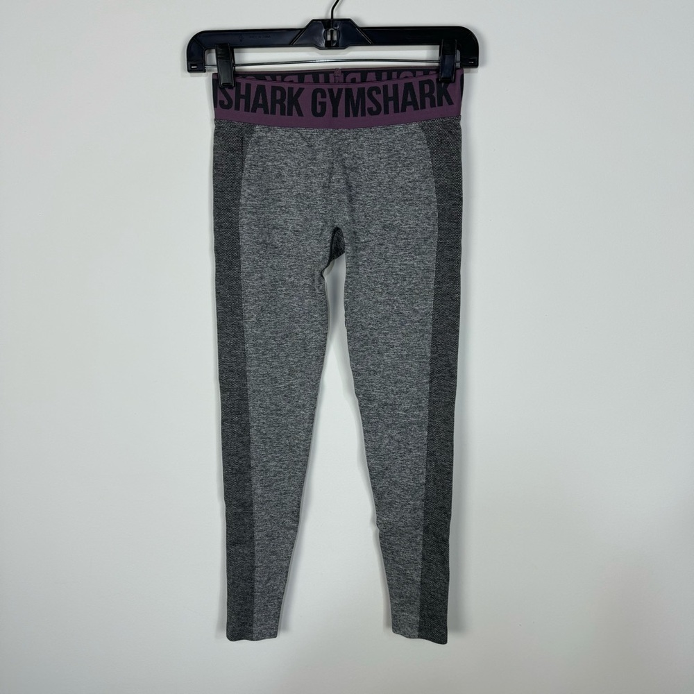 Gymshark Flex Low Rise Leggings Size Small Charcoal Marl Mallow Purple workout